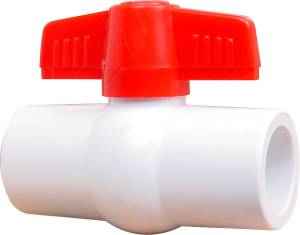 [100-PS 38 / 49160] Valvula esfera cementar 038mm 1-1/2" PVC 150lbs 100PS Rugo