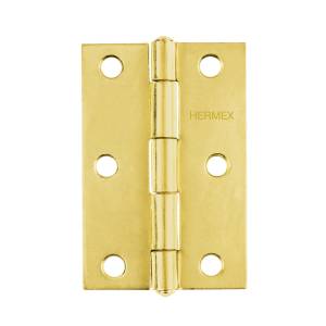 Bisagra alargada ligera perno remachado con tornillos 1-1/2" laton Hermex