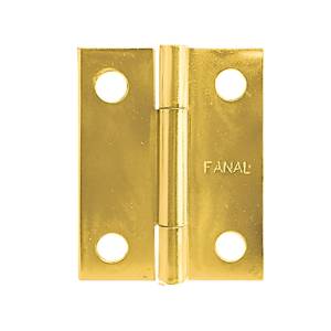 Bisagra alargada ligera perno remachado con tornillos 2" laton Fanal