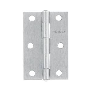 [43189] Bisagra alargada ligera perno remachado con tornillos 3" pulida Hermex