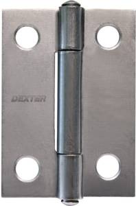 [6437] Bisagra cuadrada ligera perno remachado sin tornillos 2" pulido 6437 Dexter