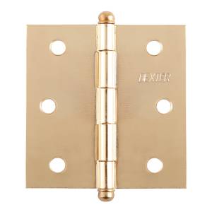 [7202] Bisagra cuadrada ligera perno suelto con tornillos 3" laton brillante Dexter