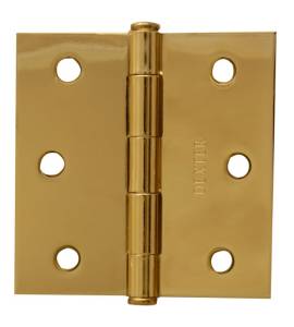 [191206ZN] Bisagra cuadrada ligera perno suelto con tornillos 3" laton brillante Dexter
