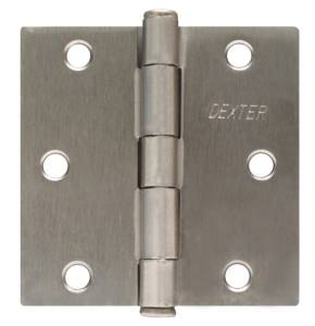 Bisagra cuadrada ligera perno suelto con tornillos 3" satinado Dexter