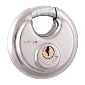 Candado acero 70mm llave tradicional circular acero inoxidable Dexter