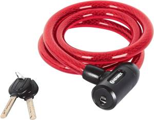 Candado con cable cubierta de PVC 15mm x 120cm llave automotriz Hermex