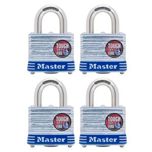 Candado laminado 40mm llave tradicional gancho corto con 4pz Master Lock