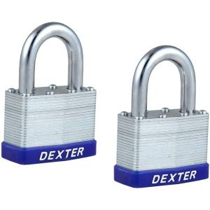 [191959ZN] Candado Laminado 40Mm Llave Tradicional Gancho Corto Con 2Pz En Blister Dexter