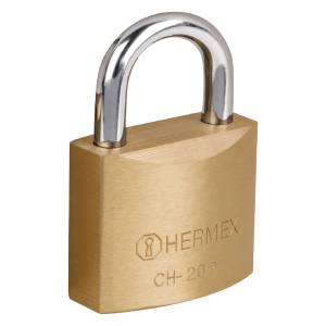 Candado Metalico 20Mm Llave Tradicional Gancho Corto Laton En Caja Hermex