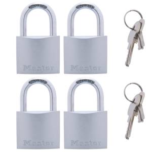 [740ESPQ] Candado metalico 38mm llave tradicional gancho corto con 4pz Master Lock