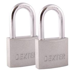 Candado Metalico 38Mm Llave Tradicional Gancho Corto Pulido Con 2Pz Dexter