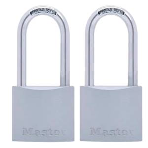 Candado metalico 38mm llave tradicional gancho largo con 2pz Master Lock