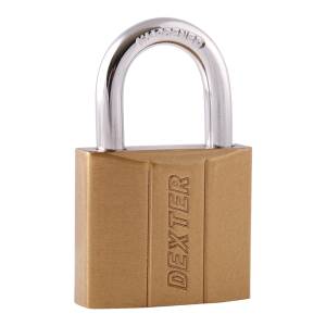 [16912 / 23518] Candado metalico 40mm llave tradicional gancho corto laton en caja Dexter