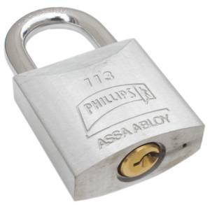 Candado Metalico 45Mm Llave Tradicional Gancho Corto Pulido En Caja Phillips