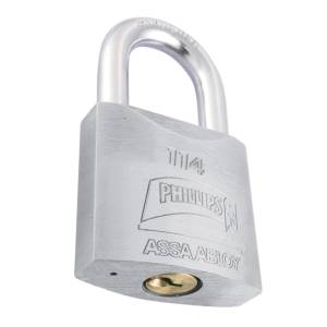 Candado Metalico 50Mm Llave Tradicional Gancho Corto Pulido En Caja Phillips