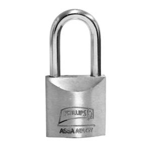 [MX127 / 43325-43394] Candado metalico 50mm llave tradicional gancho largo pulido en caja Phillips