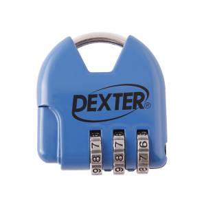 [6318] Candado Zamac 36Mm Combinacion 3 Digitos Azul En Blister Dexter