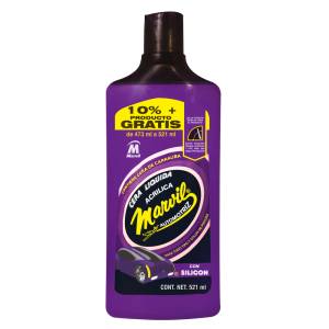 Cera automotriz liquida acrilica 473ml envase morado Marvil