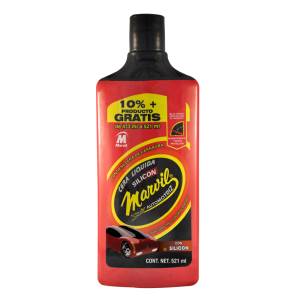 [110065] Cera Automotriz Liquida Con Silicon 473Ml Envase Rojo Marvil