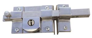 [97 / 43505] Cerradura barra fija derecha llave tradicional cromada caja Phillips