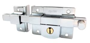 [190016ZN] Cerradura Barra Fija Derecha Llave Tradicional Cromada En Blister Dexter