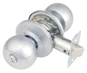 Cerradura cilindrica llave boton laton antiguo Gamma caja Phillips