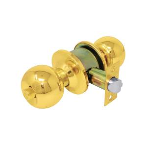 [6601 / 23563] Cerradura cilindrica llave boton laton brillante Barza Dexter