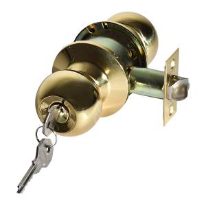 Cerradura Cilindrica Llave Boton Laton Brillante Gamma Caja Phillips