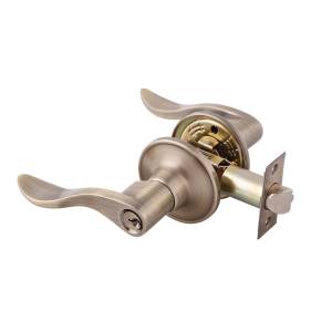 [6718] Cerradura manija llave boton laton antiguo Royal Dexter
