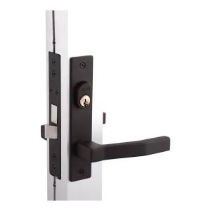 Cerradura para perfil de aluminio con manija negra Dexter