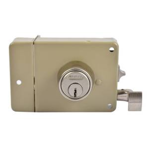 [170NBI / 43573] Cerradura sobreponer izquierda beige clasica caja Fanal