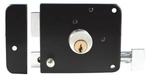 [6969] Cerradura Sobreponer Izquierda Negra Clasica Caja Dexter