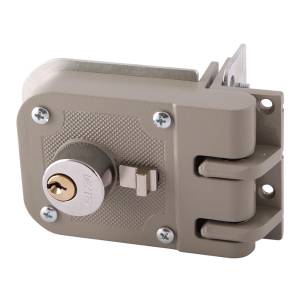 [206719ZN] Cerradura sobreponer derecha gris montafacil mordaza Dexter