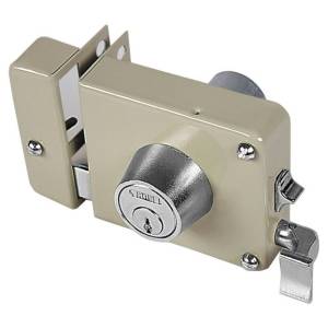 [175NBI / 43573] Cerradura sobreponer izquierda beige clasica caja Fanal