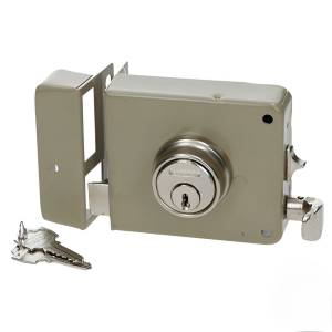 [170MFBI / 43575-27046] Cerradura sobreponer izquierda beige montafacil caja Fanal