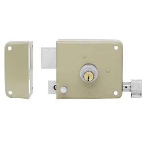 Cerradura sobreponer izquierda beige montafacil caja Phillips