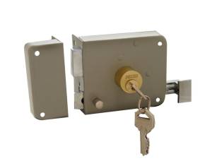 Cerradura sobreponer izquierda gris montafacil caja Dexter