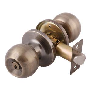 [6815] Cerradura tubular llave boton laton antiguo Barza Dexter