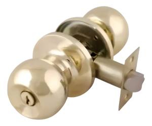 Cerradura Tubular Llave Boton Laton Brillante Barza Dexter