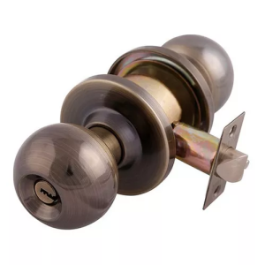 Cerradura tubular ranura boton laton antiguo Barza Dexter