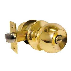 [6684 / 23661] Cerradura Tubular Ranura Boton Laton Brillante Barza Dexter