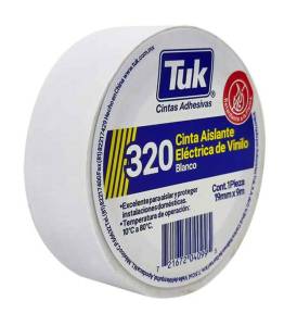 Cinta de aislar 19mm x 18mts blanca 320 Tuk