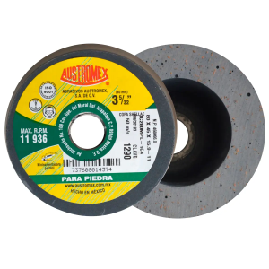 [1290] Copa Abrasiva Para Piedra 3-5/32" X 1-3/4" X 5/8"-11H Shellac 1290 Austromex
