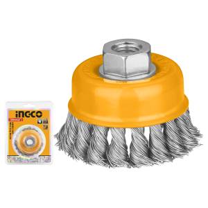 [UWB21001 / 17532] Copa trenzada para esmeriladora 4" entradas 5/8"-11 UWB21001 Ingco