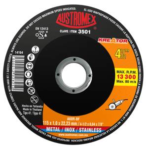 Disco Corte De Acero Inoxidable 4-1/2" X 7/8" Kreator 3501 Austromex