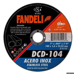 [72943] Disco Corte De Acero Inoxidable 7" X 1.6" X 7/8" Dcd Pro 104 Fandeli
