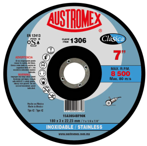 Disco Corte De Acero Inoxidable 7" X 1/8" X 7/8" Cubo1306 Austromex
