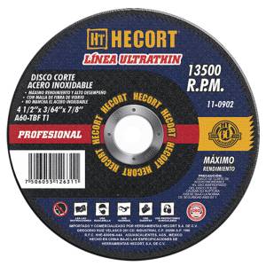 Disco Corte Metal 4-1/2" X 1.0 Mm X 7/8" Balance Hecort