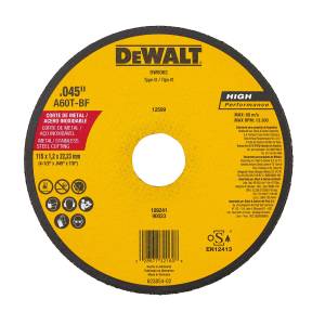 Disco corte metal 4-1/2" x 1.2 mm x 7/8" DeWALT