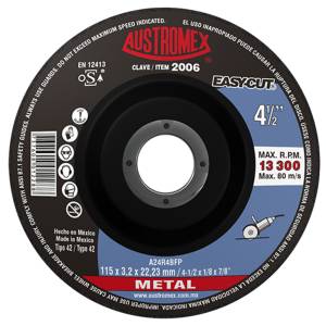 [2006] Disco corte metal 4-1/2" x 1/8" x 7/8" easy cut 2006 Austromex